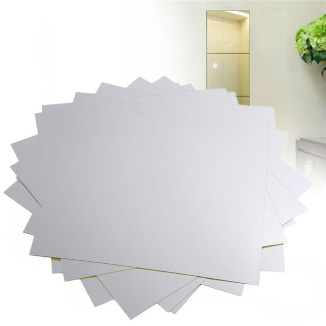 16X Mirror Tile Wall Sticker Square Self Adhesive
