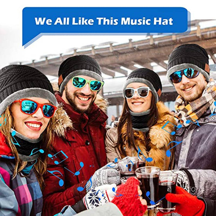 Winter Bluetooth 5.0 Cap Wireless Earphone Beanie With Headphone Speaker Mic