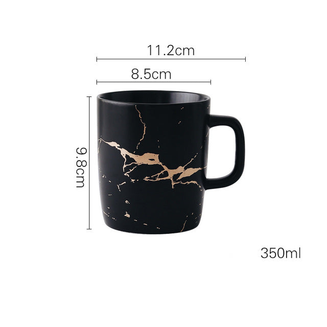 Coffee Mugs Marble Gold Inlay