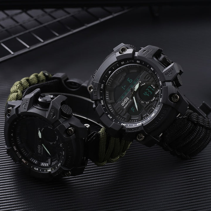 LED Military Watch with compass 30M Waterproof Sports Watch