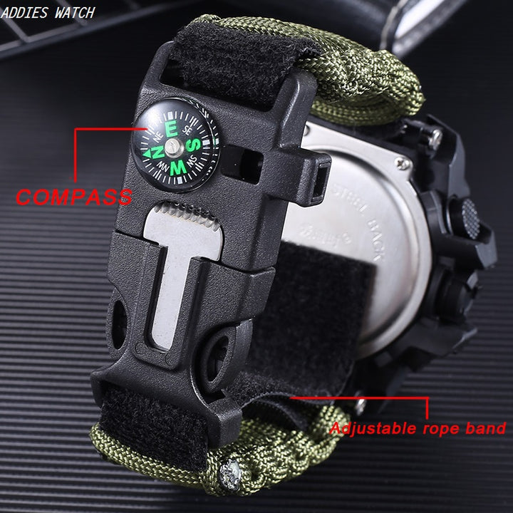 LED Military Watch with compass 30M Waterproof Sports Watch