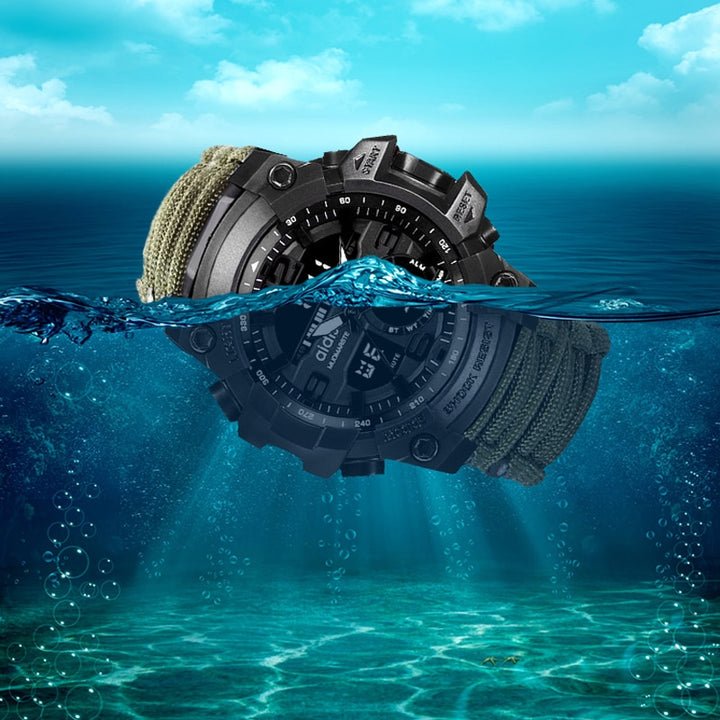 LED Military Watch with compass 30M Waterproof Sports Watch