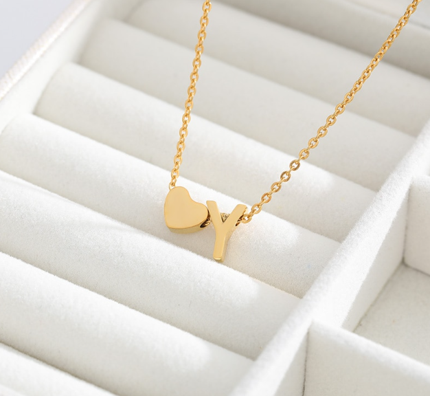 Letter Heart Initial Necklaces