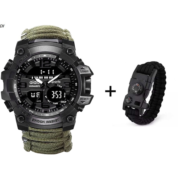 LED Military Watch with compass 30M Waterproof Sports Watch